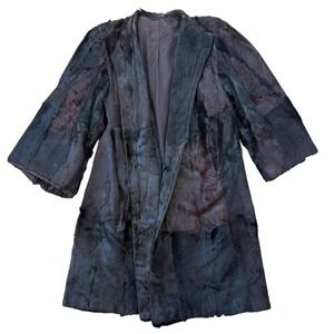 1930s Antique Fur Seal Coat Vintage Patchwork Fur Long Coat Rare Pre War 40s 30s